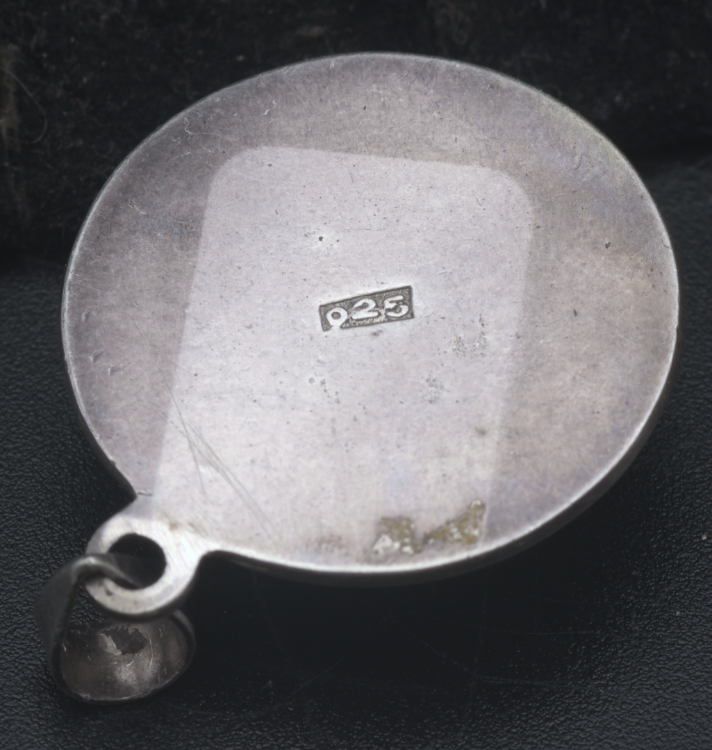 Vintage Handmade Lapis Lazuli Sterling Silver Pendant