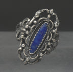 Vintage Sterling Silver Lapis Lazuli Ring - Size 5.25