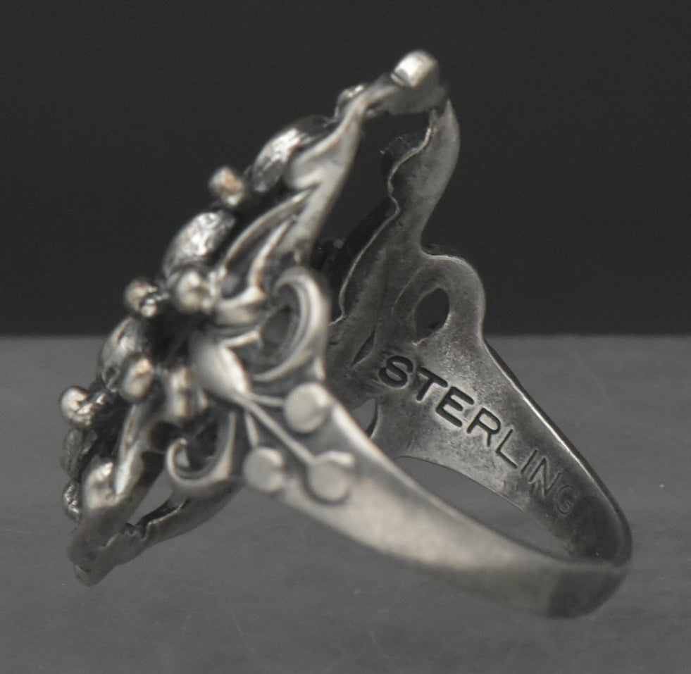 Vintage Sterling Silver Lapis Lazuli Ring - Size 5.25