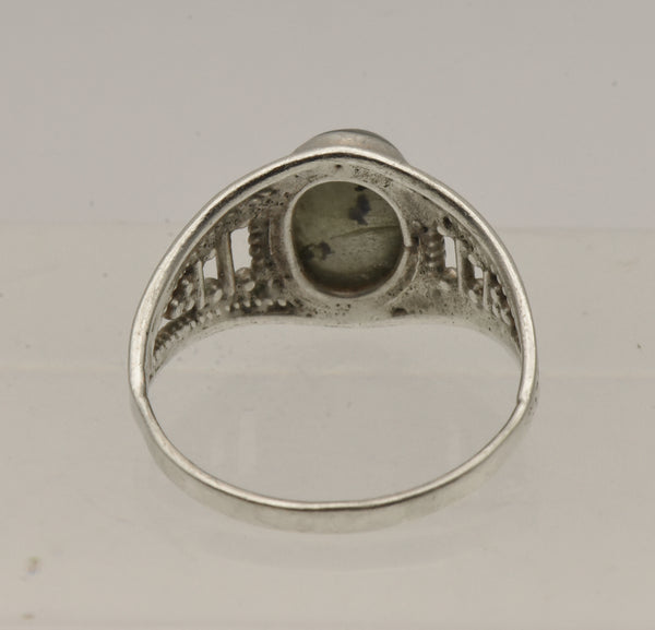 Vintage Sterling Silver and Labradorite Ring - Size 7.5