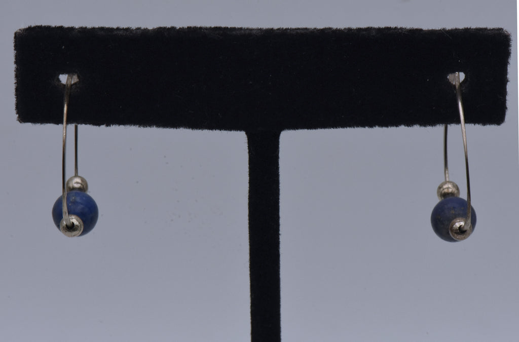 Handmade Vintage Lapis Lazuli Sterling Silver Earrings
