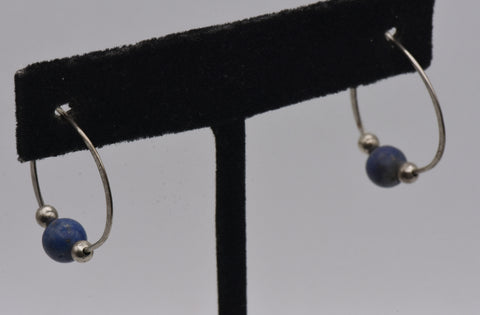 Handmade Vintage Lapis Lazuli Sterling Silver Earrings