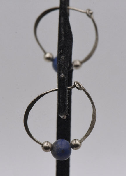 Handmade Vintage Lapis Lazuli Sterling Silver Earrings
