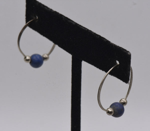 Handmade Vintage Lapis Lazuli Sterling Silver Earrings