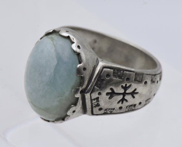 Carolyn Pollack - Vintage Aquamarine Sterling Silver Ring - Size 8