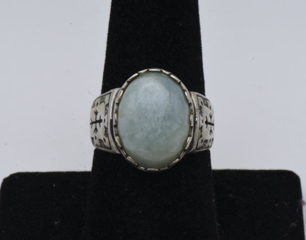 Carolyn Pollack - Vintage Amazonite Sterling Silver Ring - Size 8