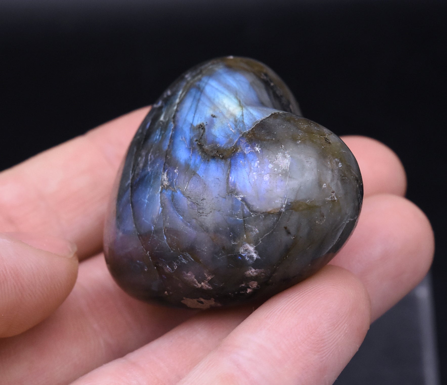 Carved Labradorite Heart