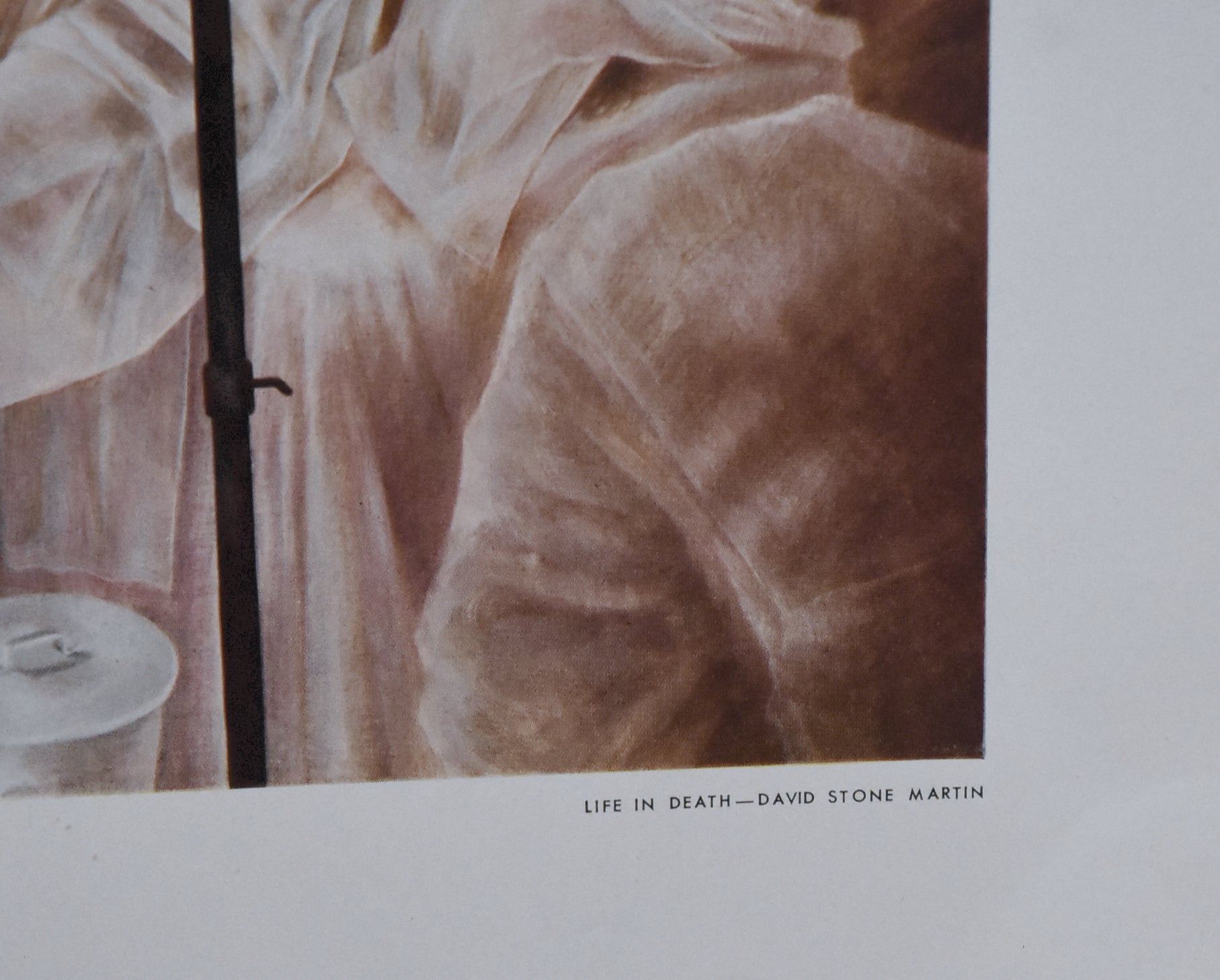 Vintage WWII Medical Art Lithograph "Life in Death" by David Stone Martin