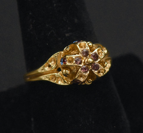 Lind - Vintage 14K Gold Plated Crown Ring - Size 9