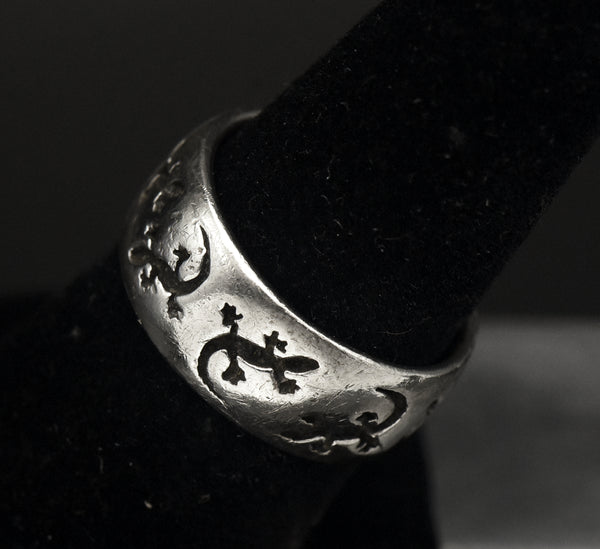 Vintage Sterling Silver Lizard Band - Size 7