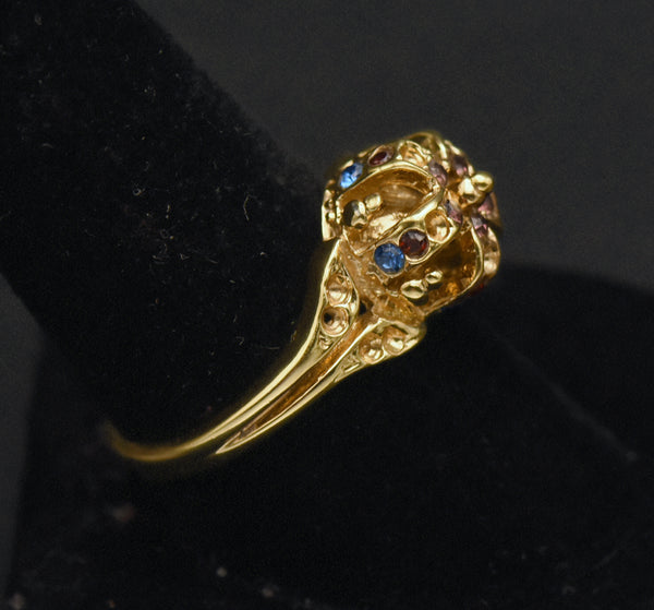 Lind - Vintage 14K Gold Plated Crown Ring - Size 9