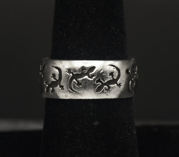 Vintage Sterling Silver Lizard Band - Size 7