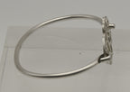Vintage Sterling Silver Monogram Clasped Bangle Bracelet
