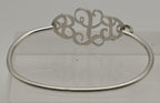 Vintage Sterling Silver Monogram Clasped Bangle Bracelet