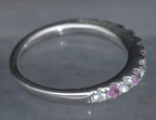 Lafonn - Vintage Sterling Silver Synthetic Pink Sapphire Band - Size 7