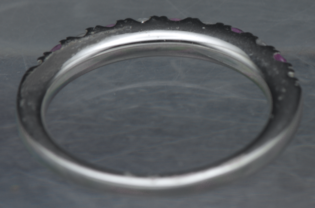 Lafonn - Vintage Sterling Silver Synthetic Pink Sapphire Band - Size 7