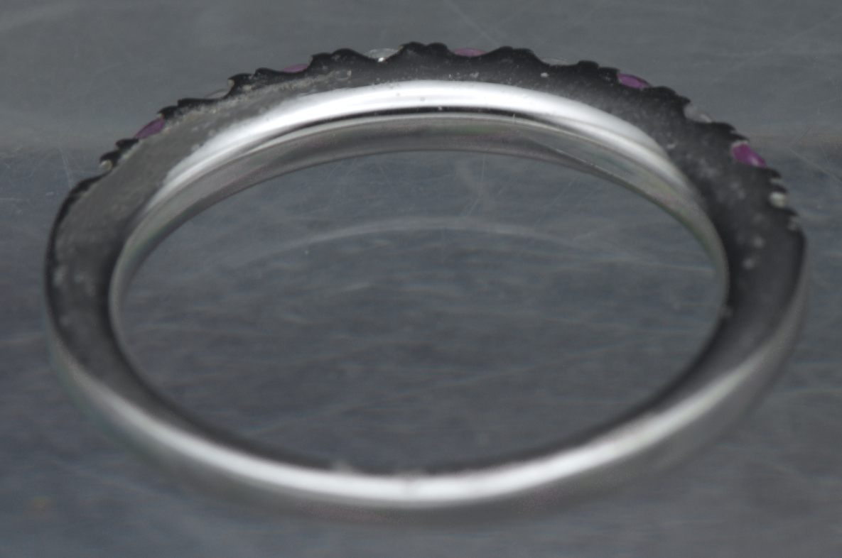 Lafonn - Vintage Sterling Silver Synthetic Pink Sapphire Band - Size 7