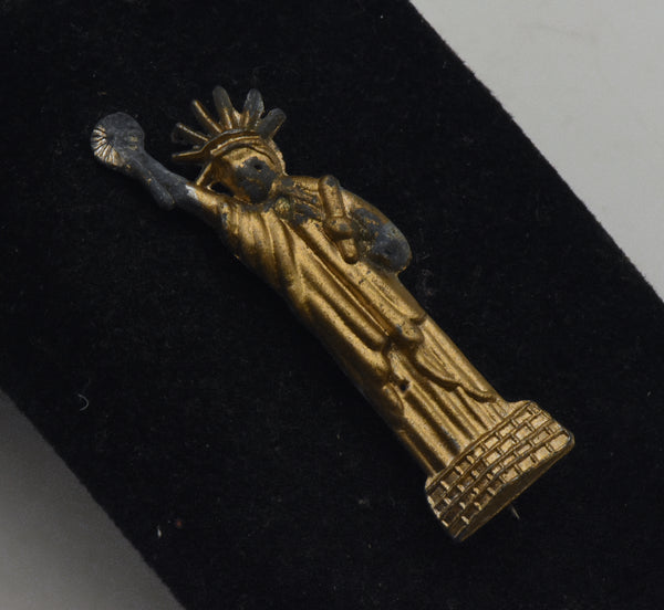 Vintage Gold Tone Metal Statue of Liberty Brooch
