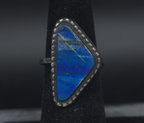 Vintage Handcrafted Lapis Lazuli Oxidized Silver Ring - Size 5.75