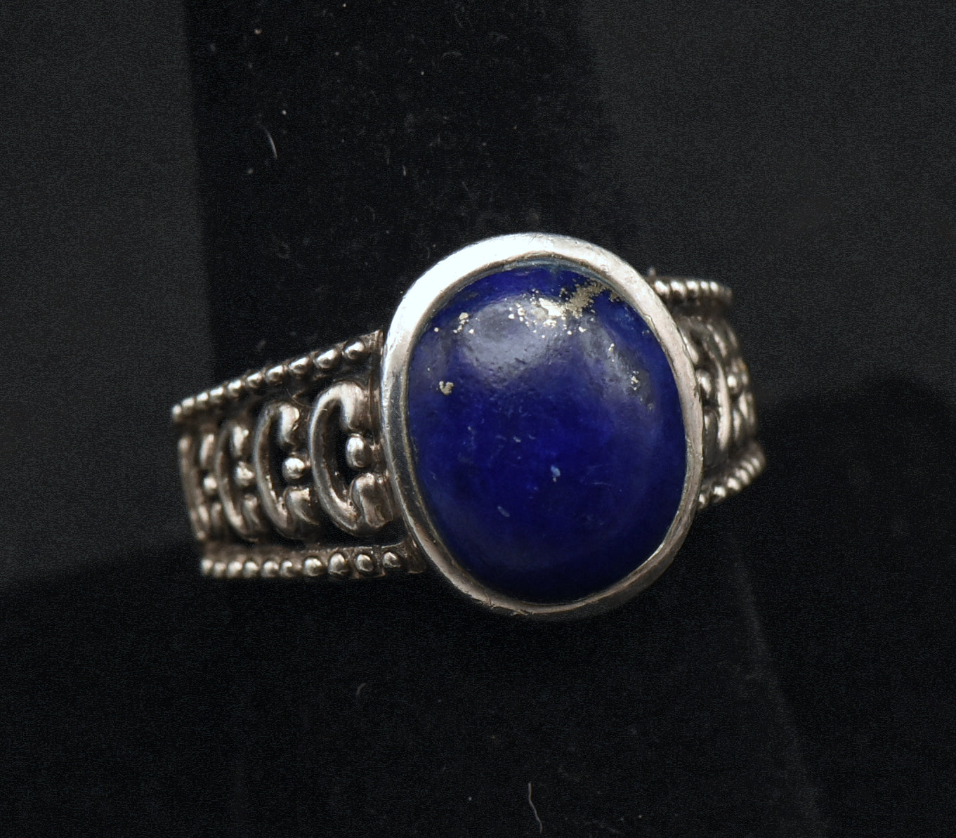 Vintage Sterling Silver Lapis Lazuli Ring - Size 8.75