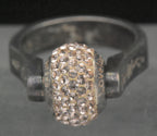 Lovelinks - Vintage Sterling Silver Interchangeable Pink Beads Ring - Size 6.25
