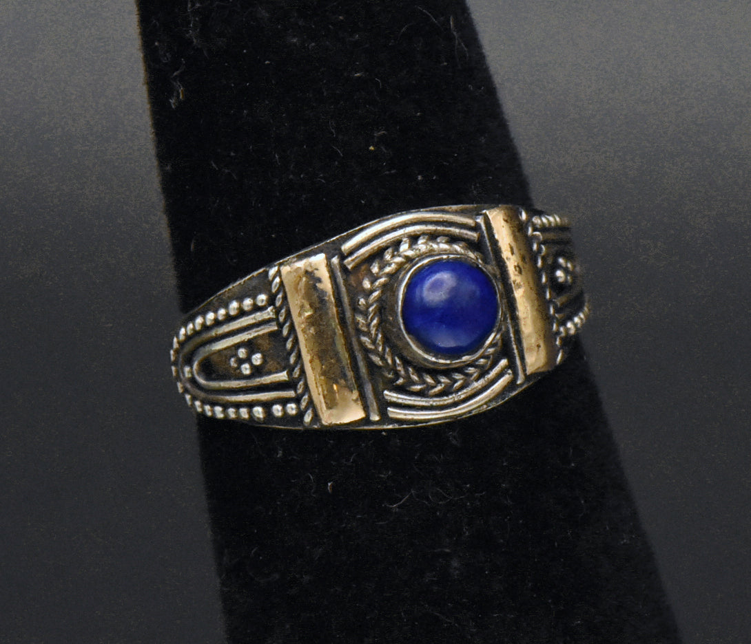 Vintage Handmade Lapis Lazuli Sterling Silver Ring Ring - Size 3