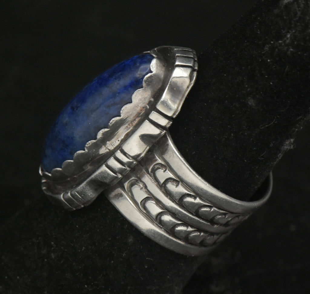 Nila Cook Johnson - Vintage Handmade Sterling Silver Lapis Lazuli Ring - Size 6.75