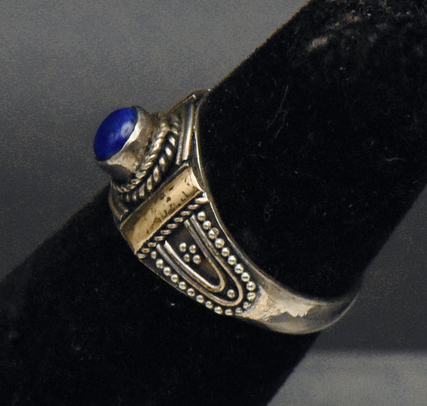 Vintage Handmade Lapis Lazuli Sterling Silver Ring Ring - Size 3