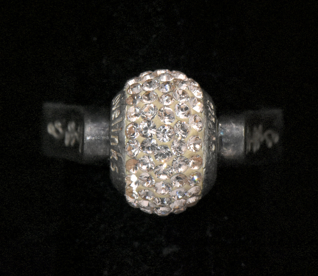 Lovelinks - Vintage Sterling Silver Interchangeable Pink Beads Ring - Size 6.25