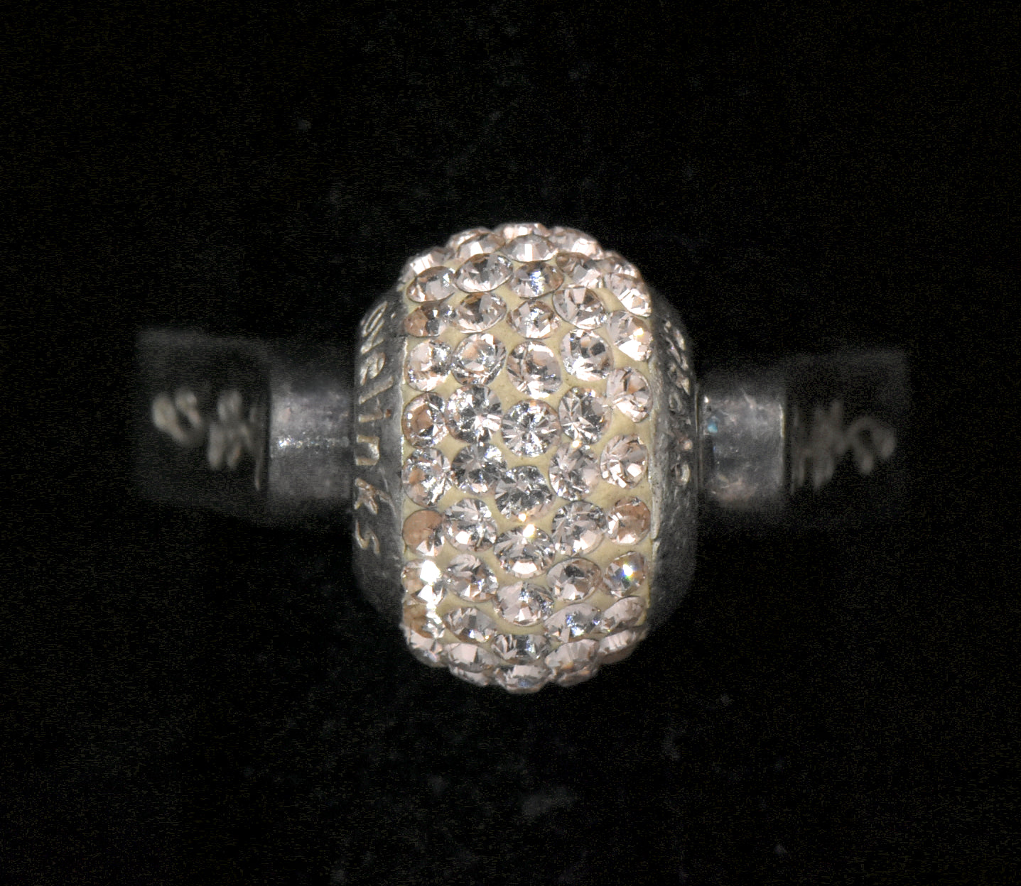 Lovelinks - Vintage Sterling Silver Interchangeable Pink Beads Ring - Size 6.25