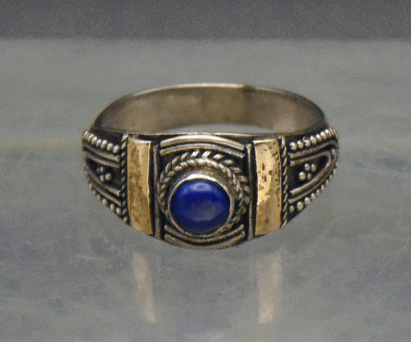 Vintage Handmade Lapis Lazuli Sterling Silver Ring Ring - Size 3