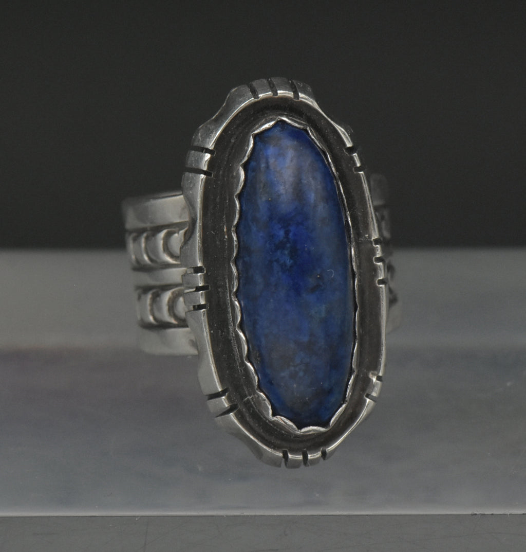 Nila Cook Johnson - Vintage Handmade Sterling Silver Lapis Lazuli Ring - Size 6.75