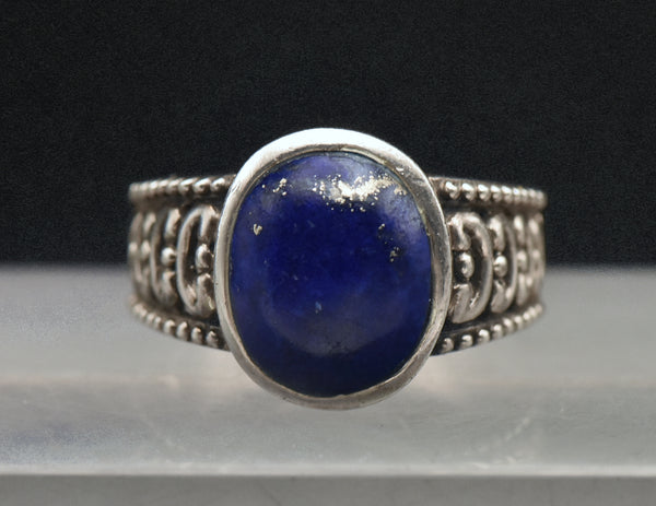 Vintage Sterling Silver Lapis Lazuli Ring - Size 8.75