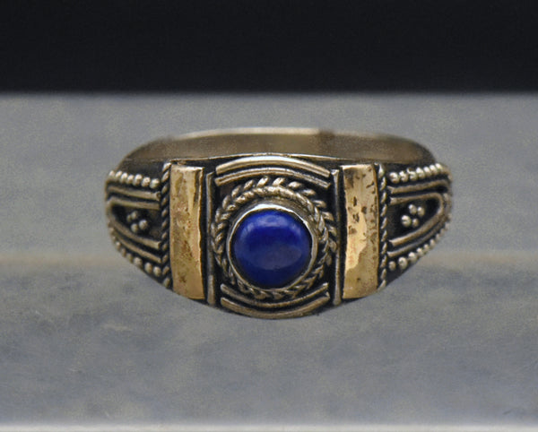 Vintage Handmade Lapis Lazuli Sterling Silver Ring Ring - Size 3