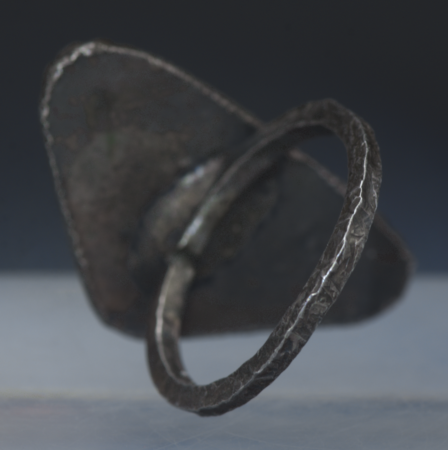 Vintage Handcrafted Lapis Lazuli Oxidized Silver Ring - Size 5.75