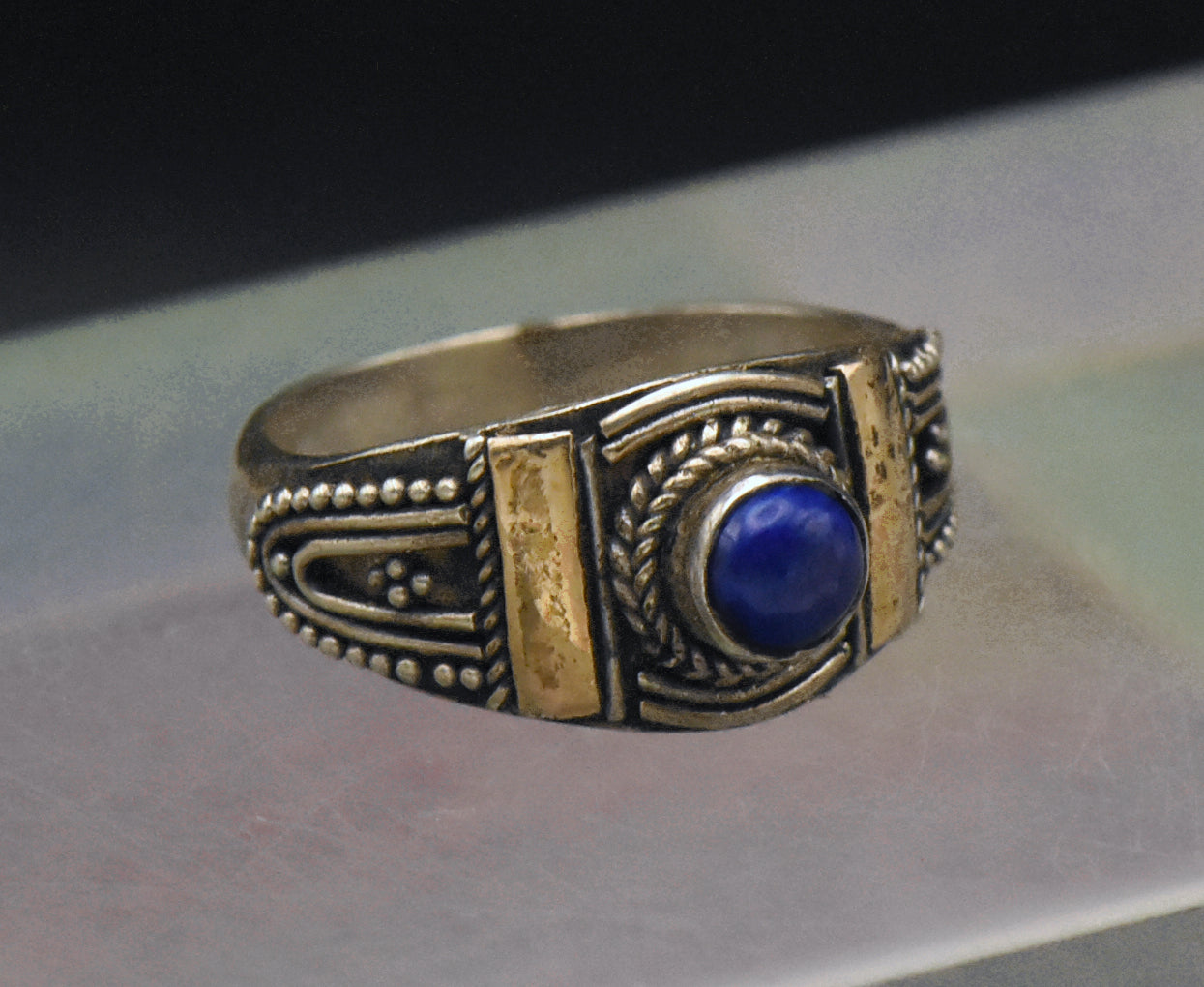 Vintage Handmade Lapis Lazuli Sterling Silver Ring Ring - Size 3