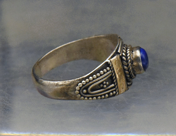 Vintage Handmade Lapis Lazuli Sterling Silver Ring Ring - Size 3