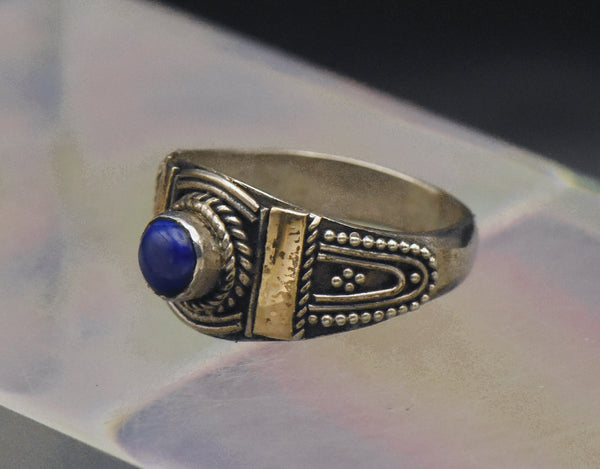 Vintage Handmade Lapis Lazuli Sterling Silver Ring Ring - Size 3