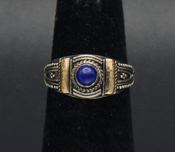 Vintage Handmade Lapis Lazuli Sterling Silver Ring Ring - Size 3