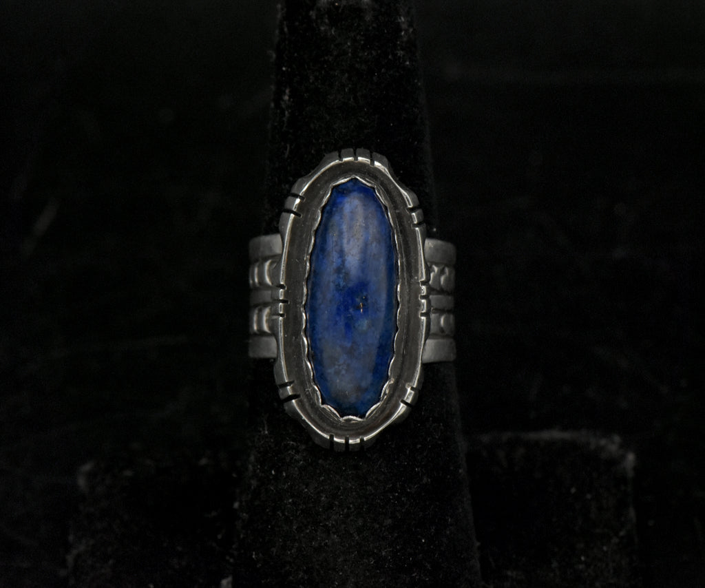 Nila Cook Johnson - Vintage Handmade Sterling Silver Lapis Lazuli Ring - Size 6.75