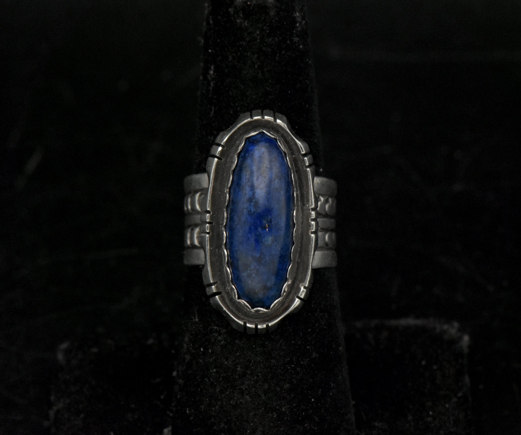 Nila Cook Johnson - Vintage Handmade Sterling Silver Lapis Lazuli Ring - Size 6.75