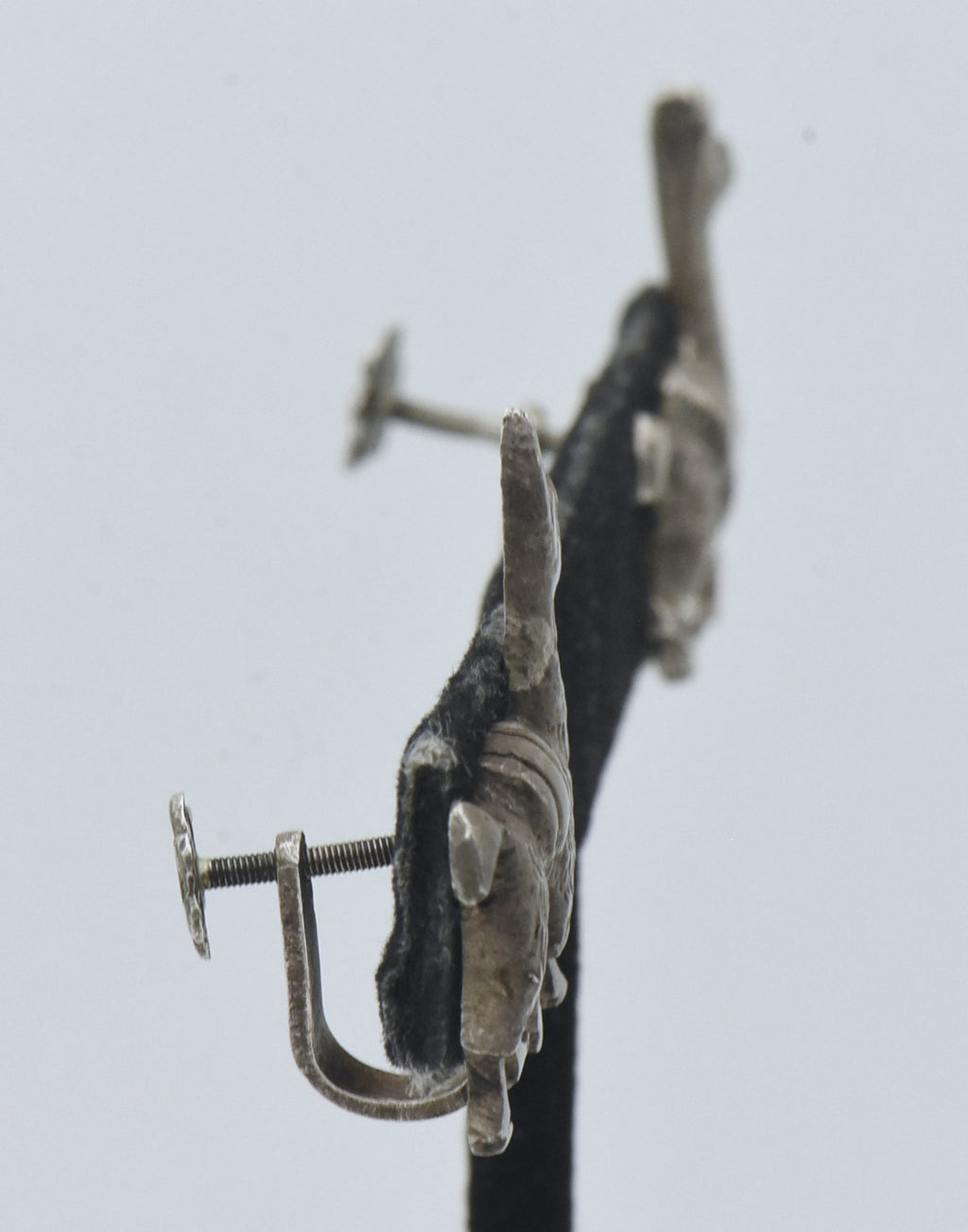 Vintage Silver Llama Screw Back Earrings