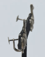 Vintage Silver Llama Screw Back Earrings