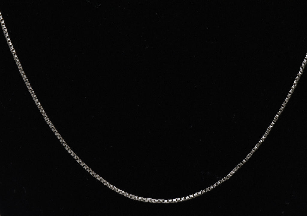 Vintage Italian Sterling Silver Box Link Chain Necklace - 26" MISSING CLASP