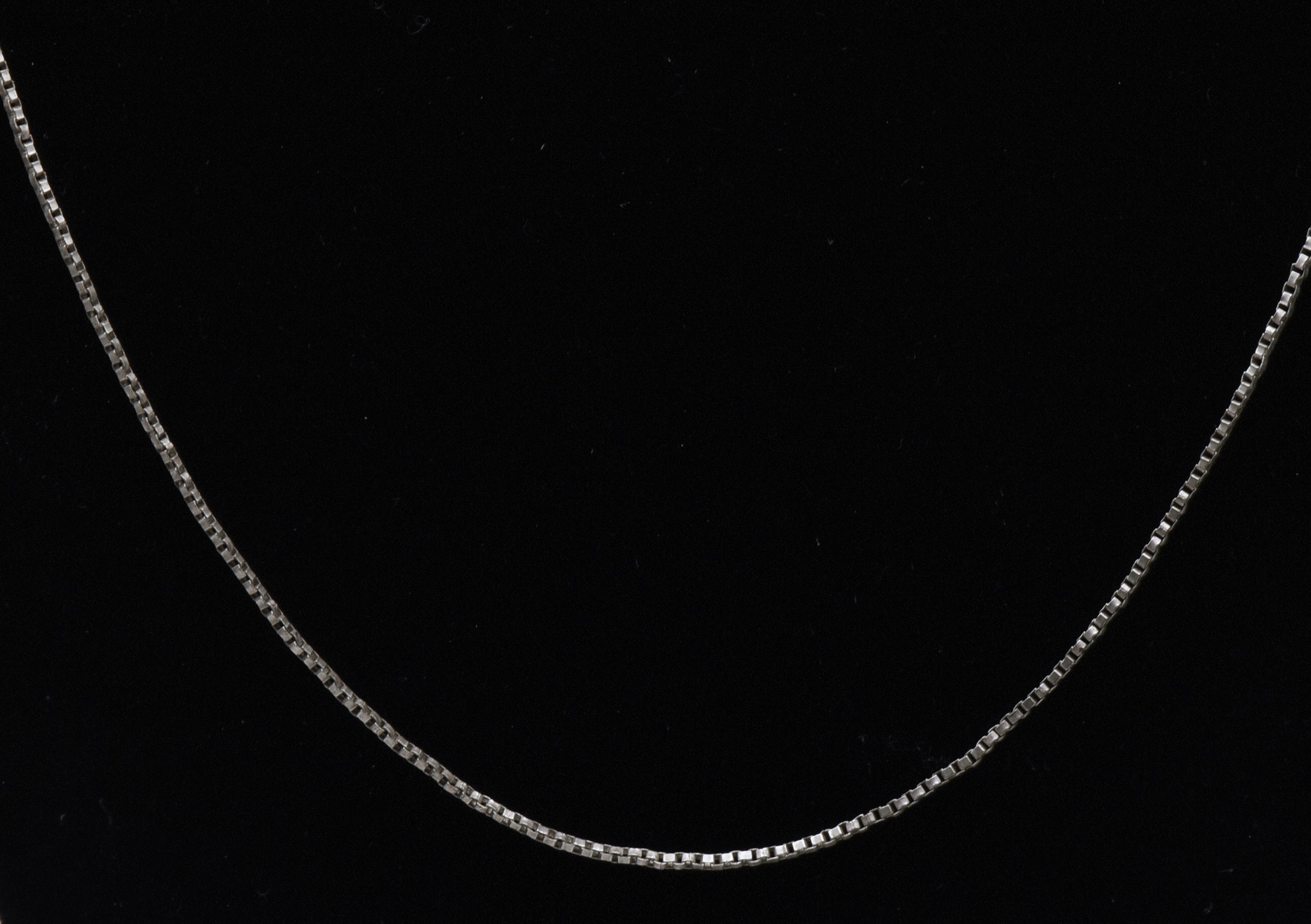 Vintage Italian Sterling Silver Box Link Chain Necklace - 26" MISSING CLASP