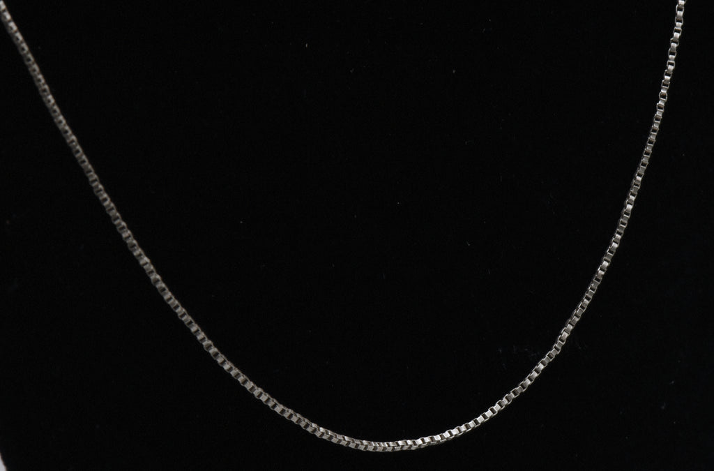 Vintage Italian Sterling Silver Box Link Chain Necklace - 26" MISSING CLASP