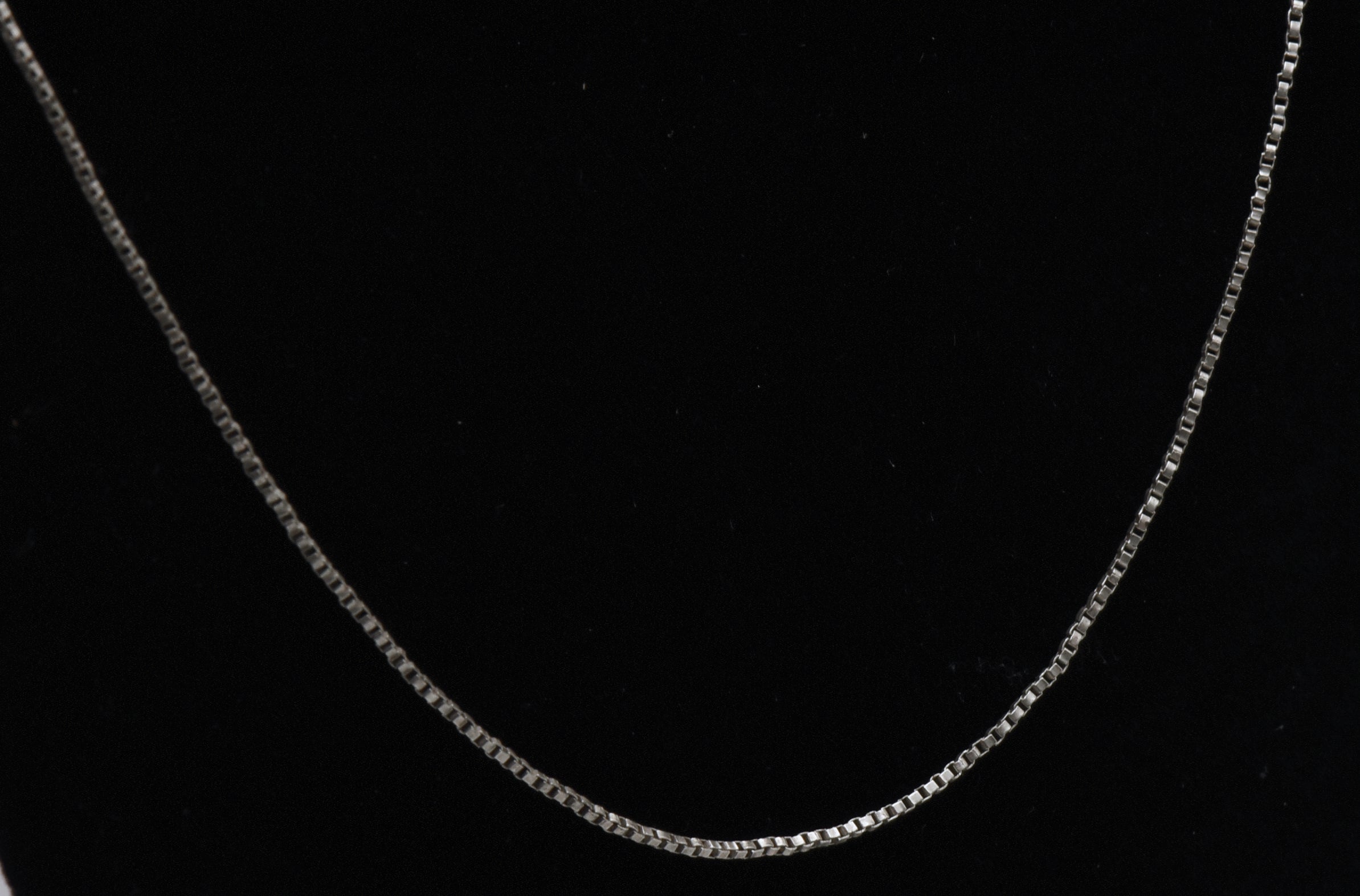 Vintage Italian Sterling Silver Box Link Chain Necklace - 26" MISSING CLASP