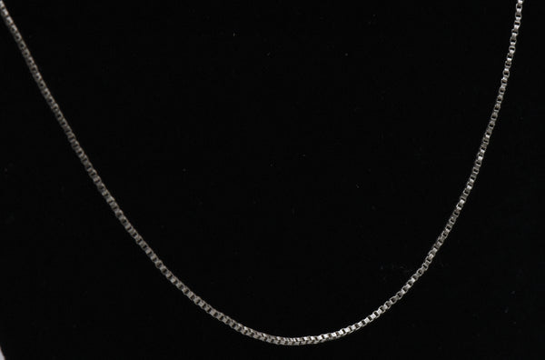 Vintage Italian Sterling Silver Box Link Chain Necklace - 26" MISSING CLASP