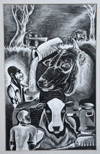 Leslie Shurgin - "Honorable Mention" Vintage Scratchboard Art
