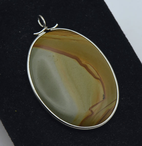 Vintage Polished Picture Jasper Pendant